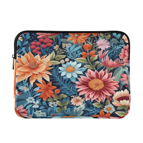 Funda para portátil floral de 13-14 pulgadas impermeable y resistente