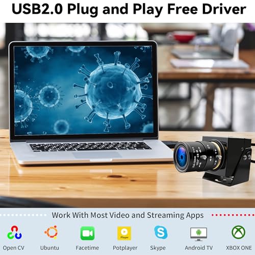 Image of HD High Speed USB Camera,4X Manual Zoom Lens,480P@120fps 720P@60fps 1080P@30fps High Frame Rate UVC Webcam, Laser Engraving,3D Printer, Security, Plug & Play, Windows Linux Android Mac OS