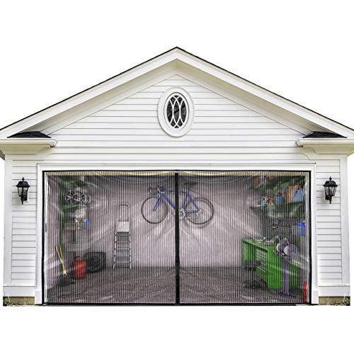 Magnetic Garage Door Screen 9x7FT for One Car Garage with Heavy Duty Mesh