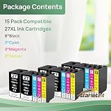 Starlet24 15x 27XL wkłady do drukarki, kompatybilne z Epson 27 XL, Multipack do Workforce WF-3620DWF WF-3640DTWF WF-7110DTW WF-7210DTW WF-7610DW WF-7620DTWF WF-7710DWF WF-7720DTWF WF-7715DWF F F