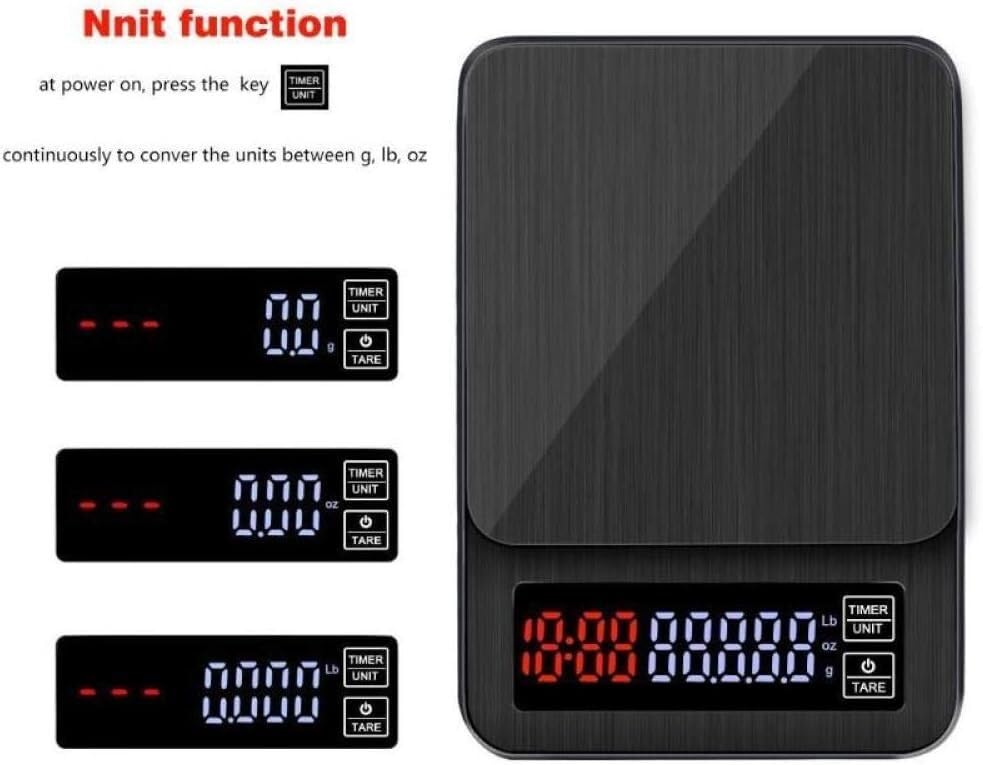 ジュエリー食品コーヒー体重計キッチン食品スケールデジタル電子スケールタイミング USB 電源バランスツール 5 キロ/0.1 グラム