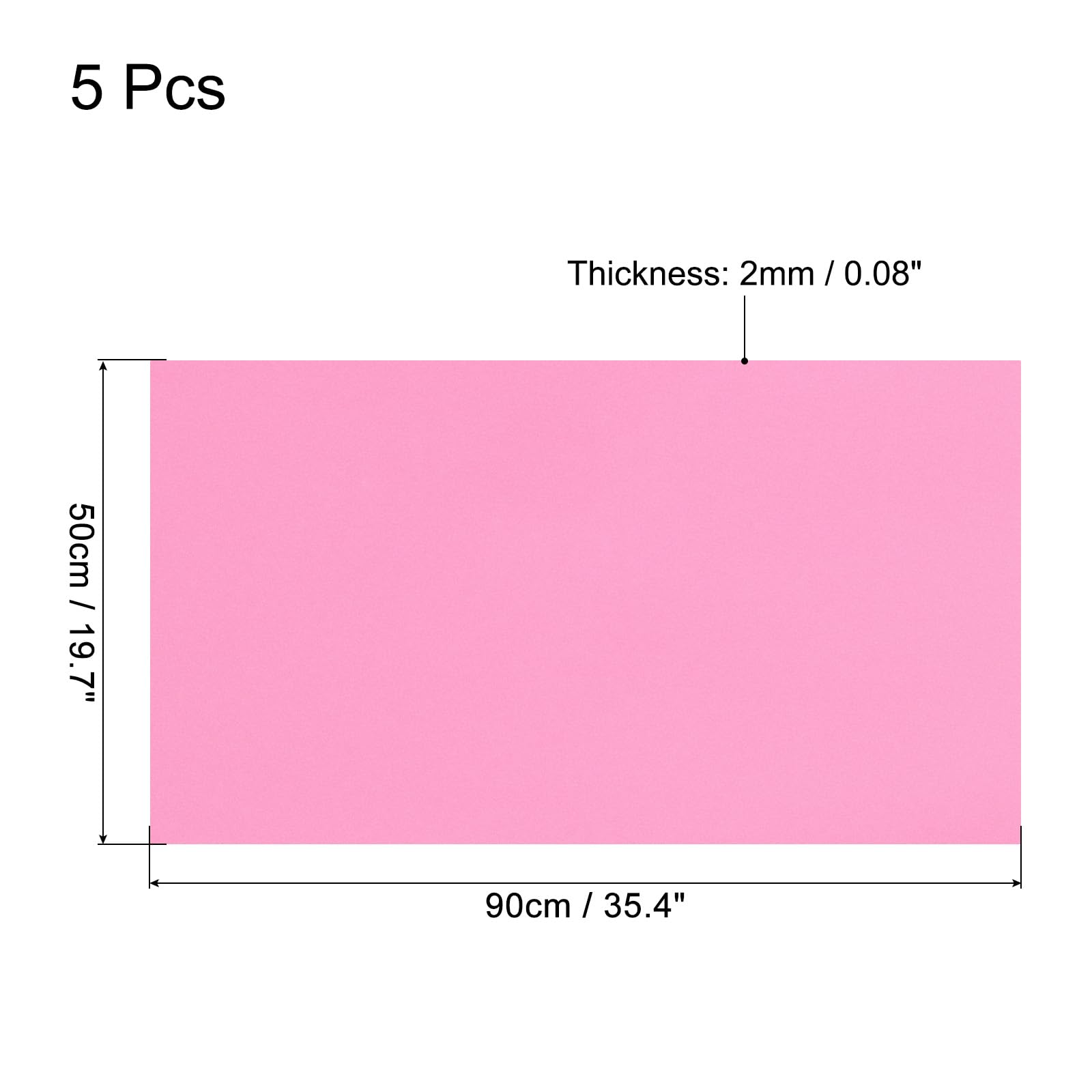 MECCANIXITY EVA Foam Sheets Pink 35.4 Inch x 19.7 Inch 2mm Thick Crafts Foam EVA Sheets for Costumes, Arts and Crafts Projects Pack of 5