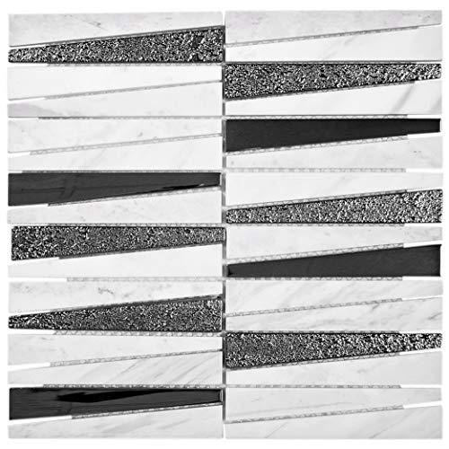 Apollo Tile 11.8 x 11.8 in. Mosaic White and Brown