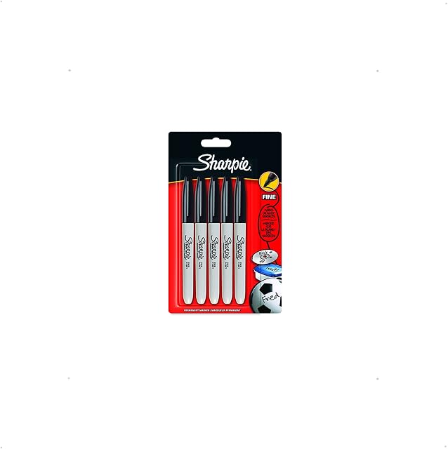 Sharpie Fine Point Permanent Marker - Black, Pack of 5 (Packaging May Vary)