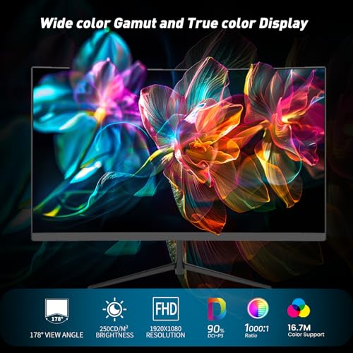 Image of 24 Inch Curved 1080P Gaming Monitor, 1800R FHD 100Hz Computer Monitor, 3ms Response Time, FreeSync, Eye-Care, HDMI /DP, Built-in Speakers, VESA Mount