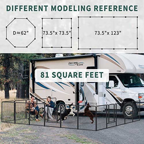 Musen Dog Playpen Outdoor, 16 Panels Dog Pen 32" Height Dog Fence Exercise Pen With Doors For Large/Medium/Small Dogs, Portable Pet Playpen For Yard, Rv, Camping, Hammer Paint Finish (Patent Pending) #TOP5