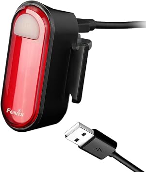 Fenix BC05R V2 USB-C Rechargeable Bike Light Bicycle Red Tail Light with EdisonBright Type-C Charging Cable Bundle