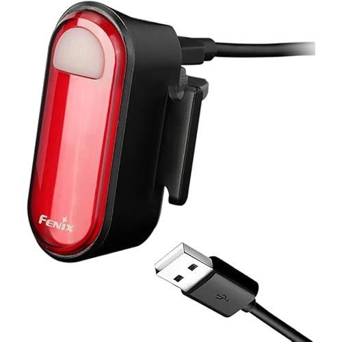 Fenix BC05R V2 USB-C Rechargeable Bike Light Bicycle Red Tail Light with EdisonBright Type-C Charging Cable Bundle