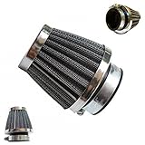 BESTE QUALITÄT RACING SPORT LUFTFILTER 42mm im Edelstahl-Chrome Look / 125-250ccm z.B. für BAOTIAN REXMOTO FLEX TECH JMSTAR SACHS YIYING SUKIDA ECOBIKE BENZHOU BENERO TANCO HYOSUNG REBEL PEGASUS 4TAKT CHINA ROLLER