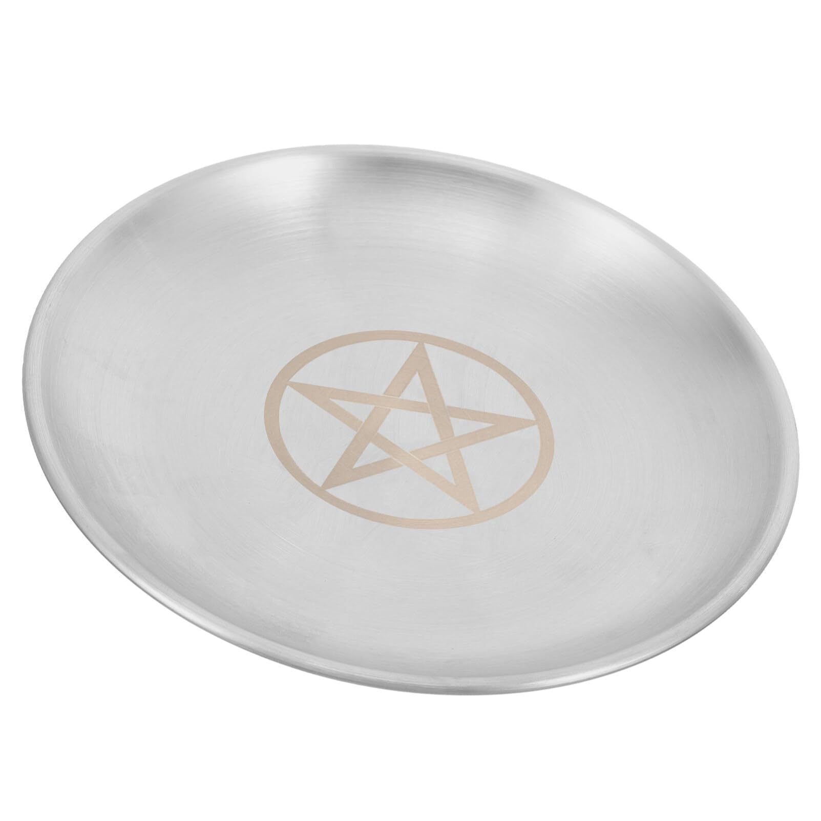 IMIKEYA Pentagram Altar Ritual Plate Dish Ramadan Trays Jewelry Tray Food Fruit Snack Plate Ring Trinket Holder Candle Holder Incense Burner for Smudging Decoration