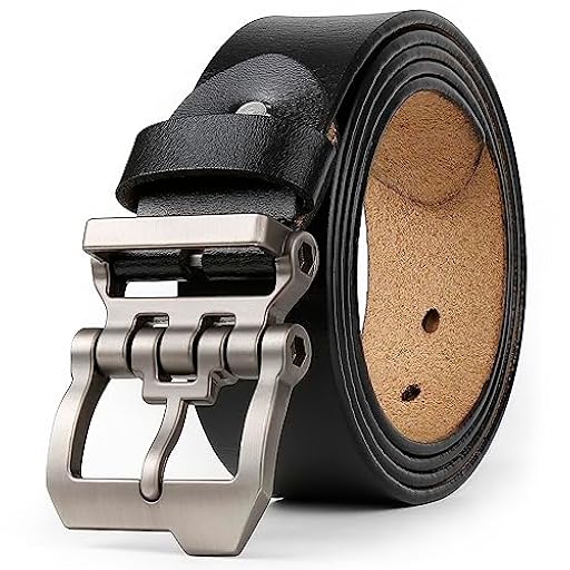 JingHao Cinturón casual para hombre para pantalones vaqueros con hebilla de aleación de cuero genuino negro marrón tamaño grande 28"-65" A10 | Ya disponible en tu tienda friki favorita! En mundofriki.es!