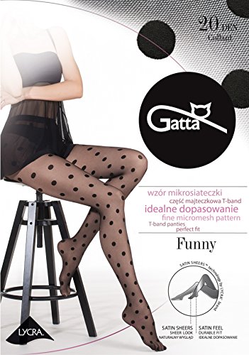 POLKA DOT TIGHTS | Womens Black Sheer Patterned Pantyhose Stockings | FUNNY 07 (Made in Europe)2