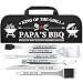 Papa Gifts from Grandkids, Papa Fathers Day Grilling Accessories Gift, Heavy Duty Stainless Steel Grill Set BBQ Grill Tools for Outdoor Grill with Aluminum Case, Grill Utensils Set on Birthday(Bag)
