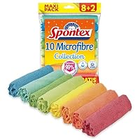 Spontex MF Collection 2+1 Microfibre Cloth, Pack of 3, Multi-Colour