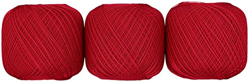 オリムパス製絲 金票 レース糸 #40 Col.192 レッド 系 50g 約445m 3玉セット