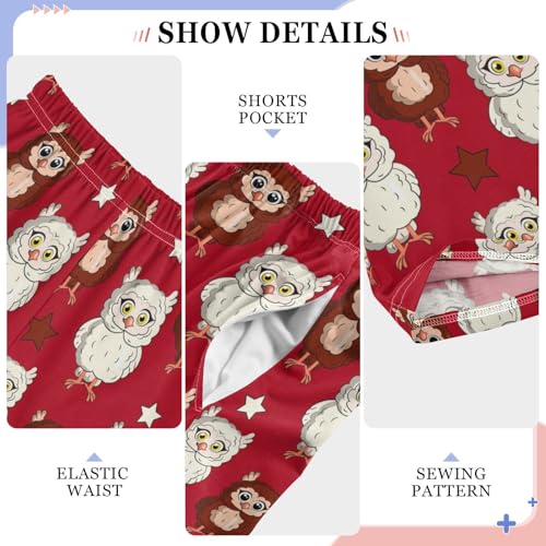 Owl Star Print Boys Long Pants Soft Trousers Elastic Waist Kids Lounge Bottoms with Pockets S-XL4