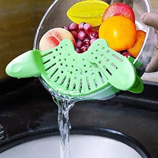 vmree Foldable Snap N Strain Strainer, Clip-On Kitchen Food Strainer for Spaghetti, Pasta