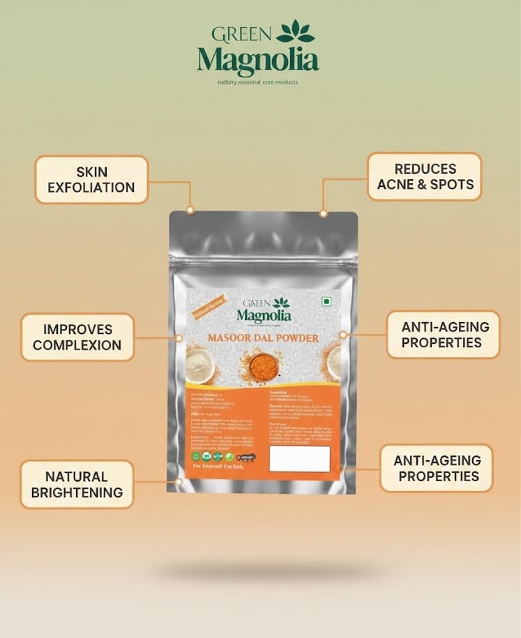 Image of Masoor Dal Powder for Face & Skin Pure & Natural Red Lentil Powder No Chemicals No Artificial Color Ideal For Skin Cleansing Exfoliation & Tan Removal (150gm)
