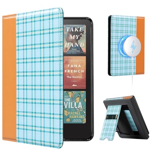 Image of CoBak Stand Case for 7 inch Kindle Paperwhite 12th Gen 2024 and Kindle Colorsoft with Hand Strap - Compatible with iPhone MagSafe, for Samsung /Belkin /Anker Wireless Charging Pads, Durable, Auto Sleep Wake