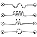 Lot of 4 Industrial Barbell Spirals Kit 40mm (Coil, Wave, Twister, Spiral) 14 Gauge Cartilage Earring