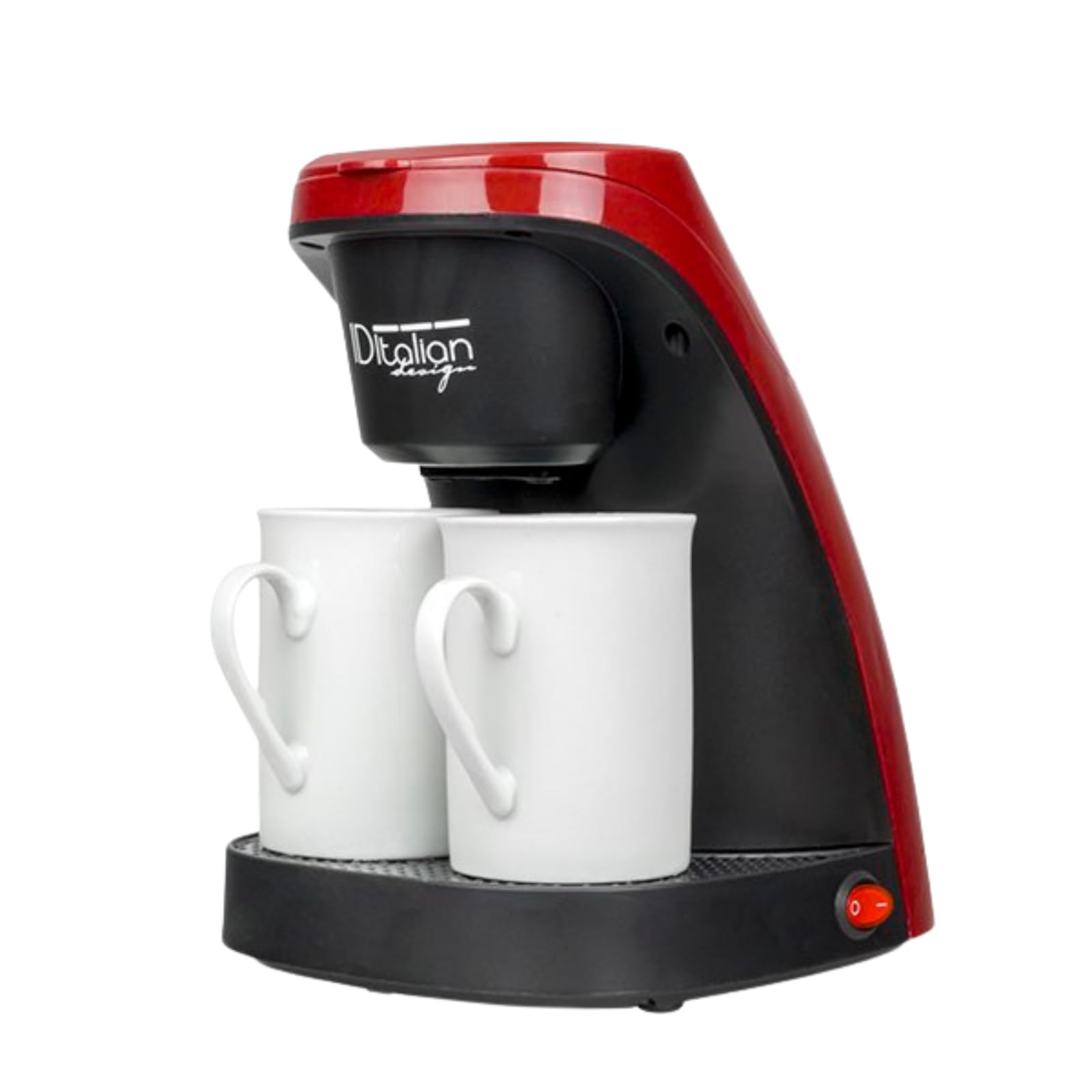 ID Italian Design – Mini macchina da caffè americano TOTAL COFFEE DUO PRO – Preparazione simultanea – Serbatoio 0,24 L – Design compatto – 450 W – Caffetiera 2 tazze (incluse)