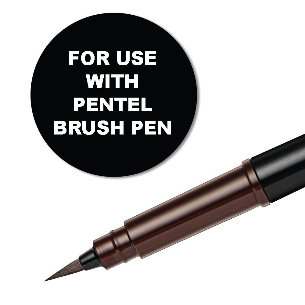 Pentel FP10-SPO Patrone für GFKP Pocket Brush, Farbe Sepia, 12x4 Stück
