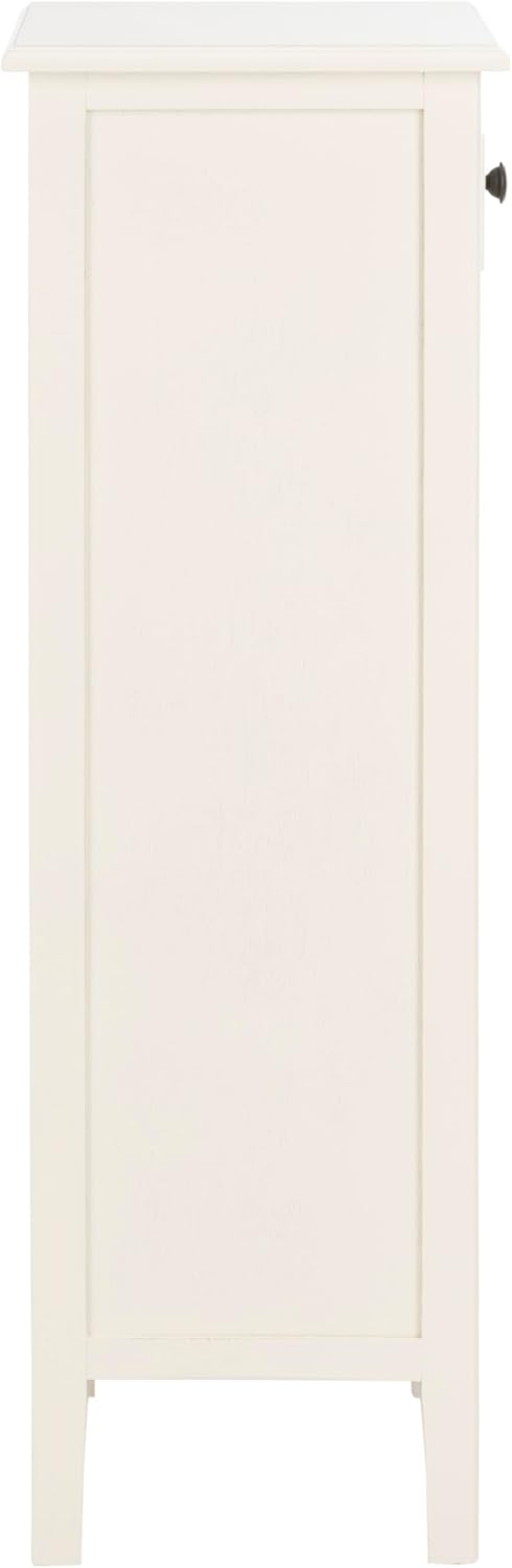 SAFAVIEH Home Collection – Michaela Vintage White Storage Unit with Woven Basket Drawers, British Colonial Farmhouse Accent Storage, Fully Assembled (AMH5744B)