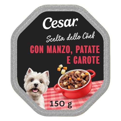 Cesar Scelta Dello Chef Cibo Umido Per Cane, Delizie Di Stagione Con Manzo Succulento, 150 g, Confezione da 14