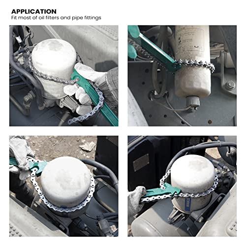 Dazakoot 15 Inches Heavy Duty Ratcheting Chain Wrench Automotive Oil Fuel Filter Chain Wrench Pliers Adjustable Remover Tool #TOP5