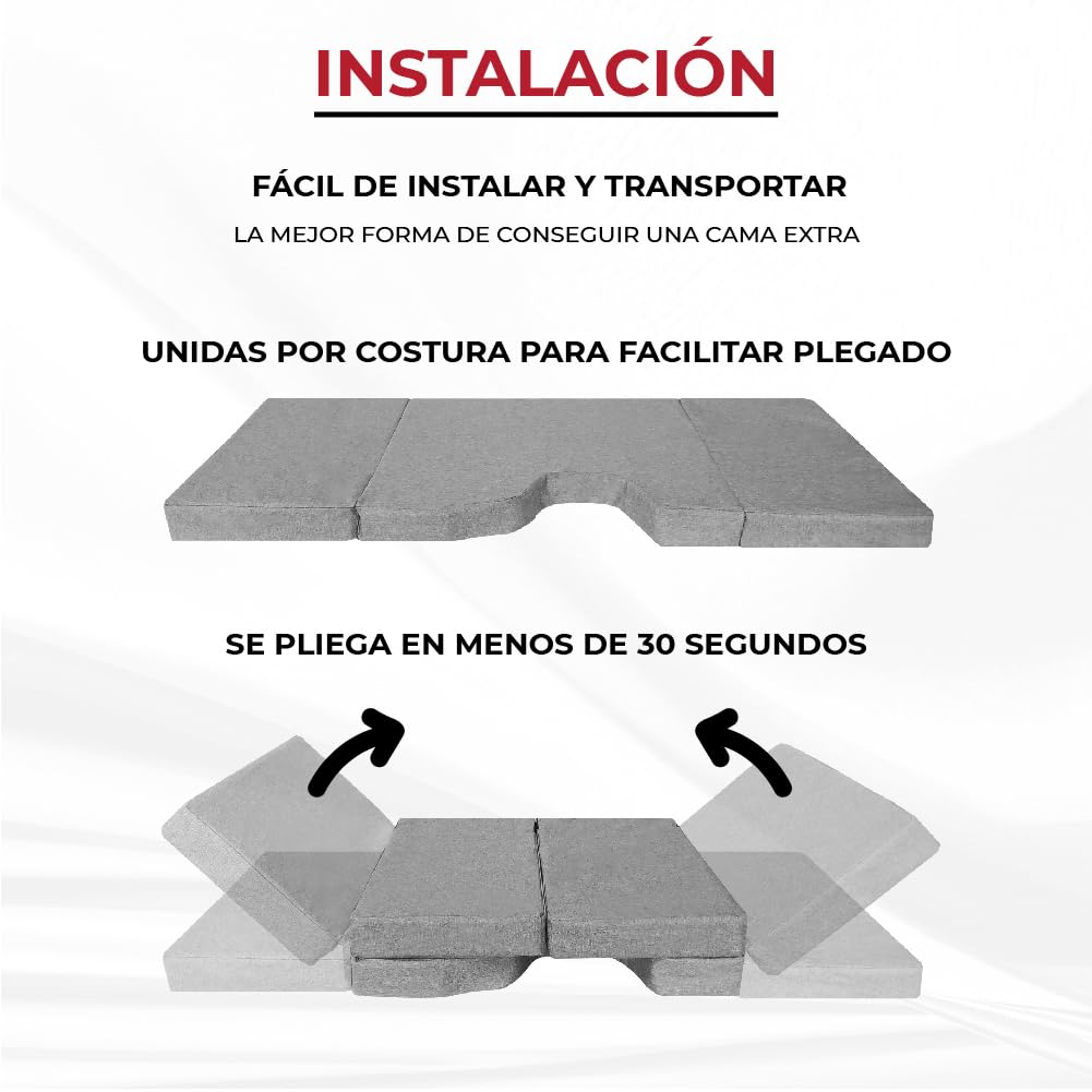 Colchón Plegable Cama Delantera Camper Compatible Opel Movano Renault Master NV400 2011 Gris