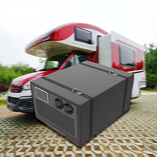 Aire acondicionado eléctrico automotriz, aire acondicionado de 24 V CC, aire acondicionado de 7000 BTU aire acondicionado de techo con función de frío y calor, para camiones, vehículos recreativos
