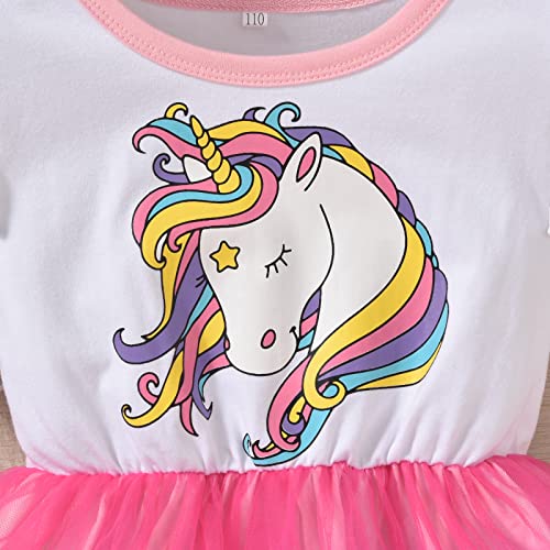 Toddler Unicorn Dress 3-10 Years Summer Tutu Clothes Rainbow Tulle Outfits for Little Girls4