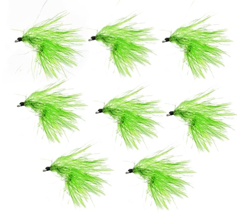 Pack of 10 Green Egg Fly Barbless Artificial Fish Roe Fly Bug Trout Salmon Steelhead Fishing Eggs Lure Bait