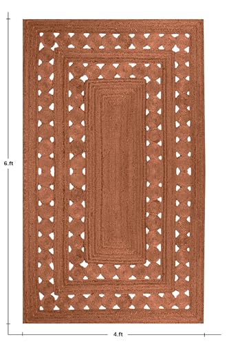 Tapis de couloir en jute résistant au fort passage, modèle Kilim marron 61x300 cm