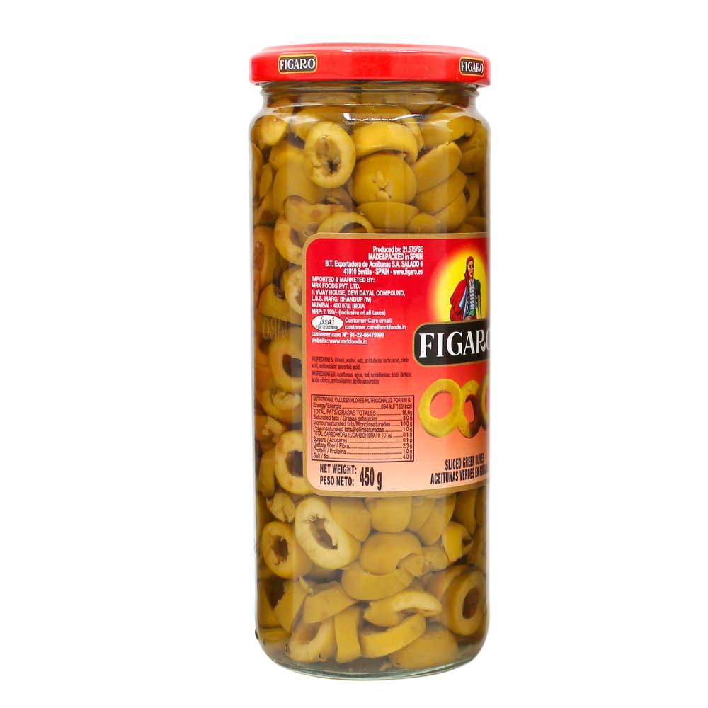 Figaro Olives (Figaro Green Olives, Sliced 450gm)