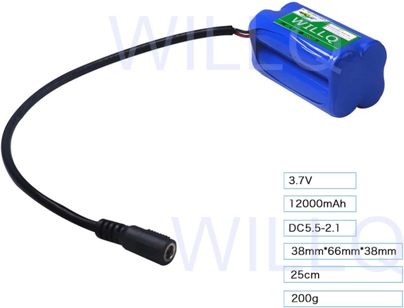 Batteria Ricaricabile agli Ioni di Litio da 3,7 V 12000 mAh con Spina CC per Dispositivi Elettrici. Pacco Batteria di Ricambio., 3.7v12000mah b with Charger