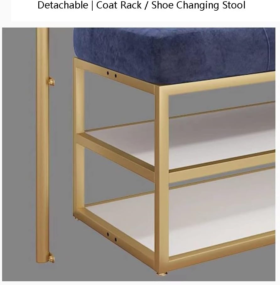 3-in-1 Industrial Hall Tree Coat Rack with Shoe Storage Shelf Entryway with 5 Hooks Easy Assembly Metal Accent Furniture for Home Entryway Mudroom