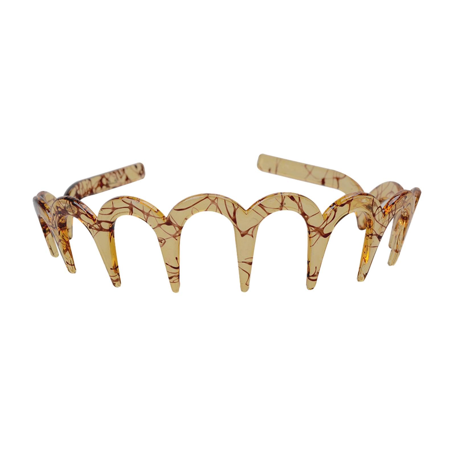Cerchietto Per Capelli Ondulato Zig Zag | Antiscivolo A Denti Di Squalo, In Plastica, Per Donne E Ragazze, Nero