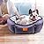 morpilot Pet Bed for Cats and Small Medium Dogs, Comfortable Puppy Dog Bed with Round Detachable Soft Cushion for Two Sides Use and Machine Washable, Gift Slow Eating Bowl