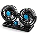 Florally Auto Kfz Ventilator, 12V Auto Kfz Lüfter, Doppellüfter, Gebläse Klimaanlage Fan, vertikal und horizontal einstellbar Ventilator, Leistung 8W/15W