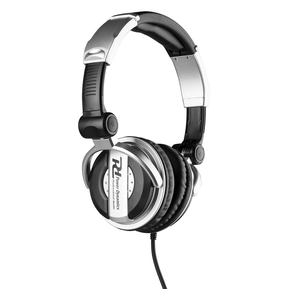 Power Dynamics PH510 Casque DJ, Accessoire Pro, Haute Qualité, Matériel Professionnel, Facile à Transporter, Pilotes 50mm pour SPL Élevés, Adaptateur à Visser 3,5-6,35 mm