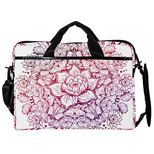 Bolso bandolera para portátil de 14 a 15 pulgadas estampado Lotus Illustration ligero