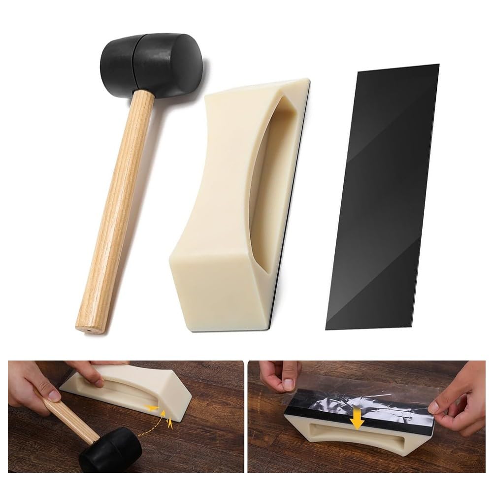 Kit di attrezzi per fissaggio pavimenti, kit di attrezzi per pavimenti in laminato, sollevatore in HDPE resistente con martello in gomma, cuscinetti lavabili per legno duro, LVP, riparazione SPC