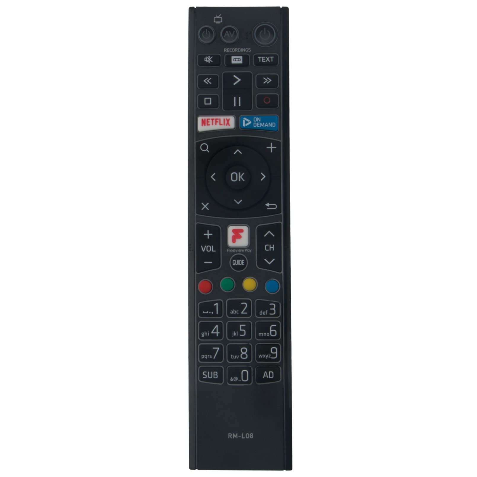 VINABTY RM-L08 Replacement Remote Control Suitable for Humax Freeview Play HD TV Recorder FVP-4000T