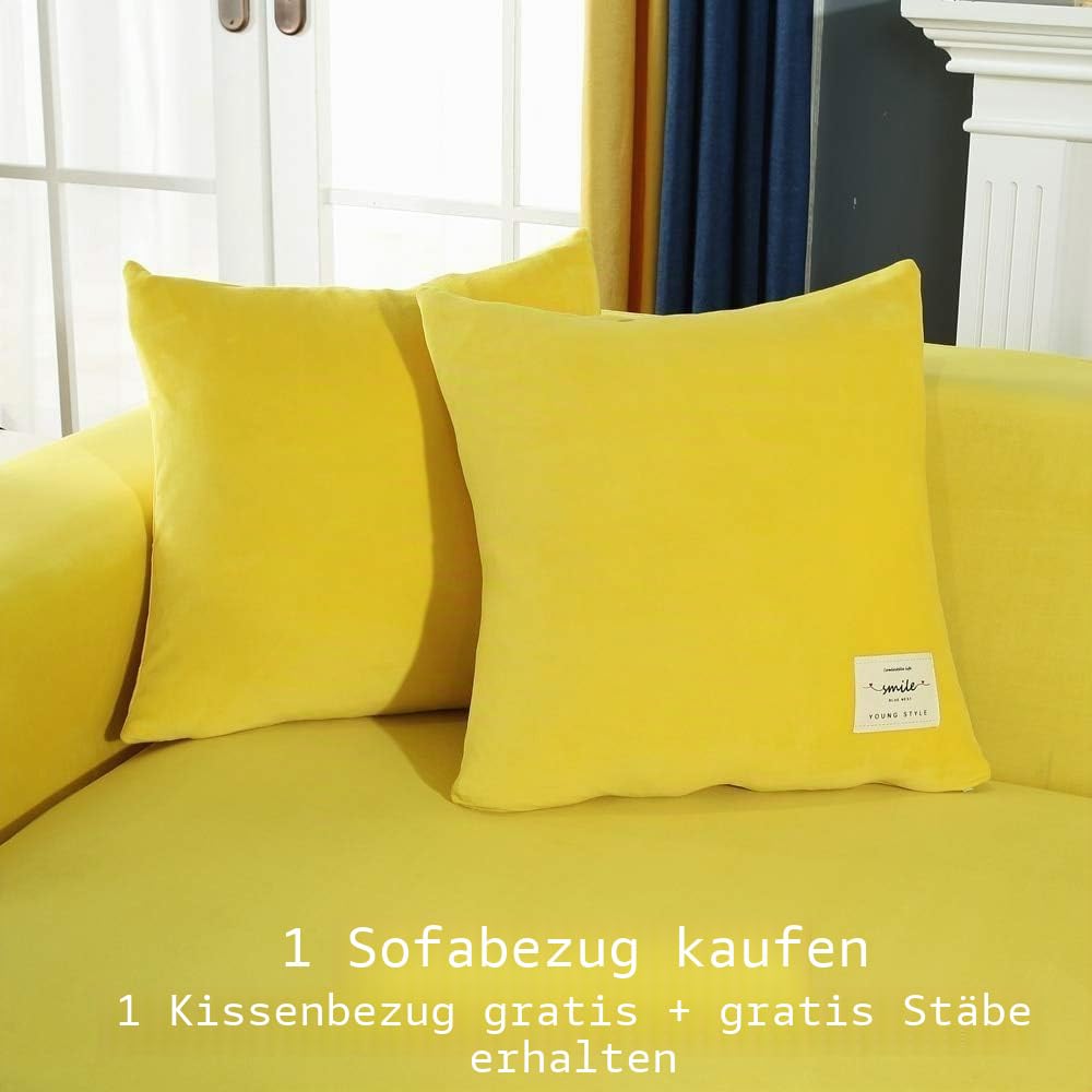 Verdickte Plüsch sofabezug, mit Kissenbezug für Wohnzimmer L-Form Chaiselongue-Sofa (2 Stück zu bestellen), elastische rutschfeste sofaüberwurf (Dark Grey,4-Seater 235-300cm)
