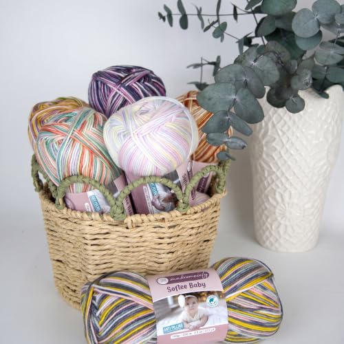 Image of Makromecity Softee Baby Yarn,%100 Premium Anti-Pilling Acrylic, 3.5 Oz, 273 yd (100gr /250 mt), Soft Yarn for Crocheting and Knitting (Honey Bee, 3 Skeins)
