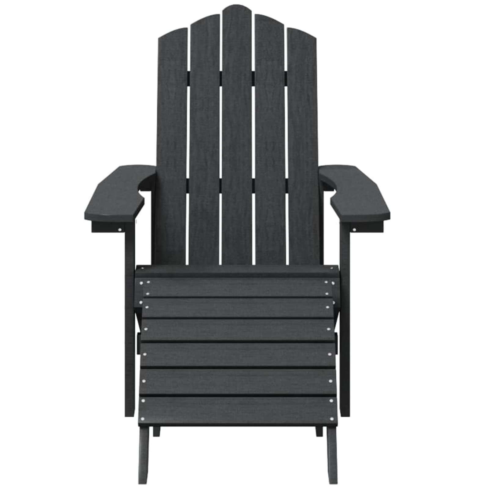 GuyAna Sedie Giardino Adirondack 2 pz con Poggiapiedi HDPE Antracite,Sedie da Giardino,Sedie da Esterno,Sedie Giardino Esterno,Arredo Giardino per Esterno