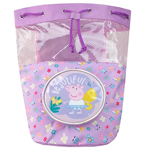 Peppa Pig Swimming Bag Girls Beach Pool Swim Drawstring Backpack Purple #TOP1