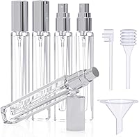 Vista 8 de 5 atomizadores de colonia vacíos, 0.3 fl oz, mini botellas de perfume recargables con herramientas dispensadoras, botella rociadora de bolsillo