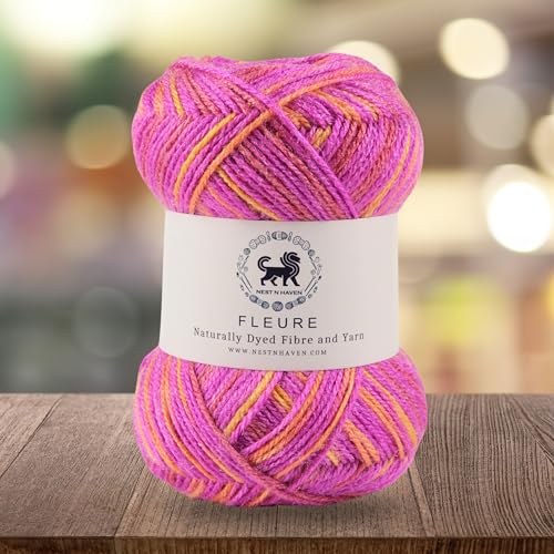 Image of Nestnhaven Acrowools Fleure Hand Knitting and Crochet Yarn. Pack of 1 Ball - 100gms. Shade no - NNHF (Multicolor17) | (800 Gm)